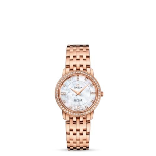 Omega De Ville Prestige Quartz 27 Red Gold / Diamond / MOP / Bracelet 413.55.27.60.55.002
