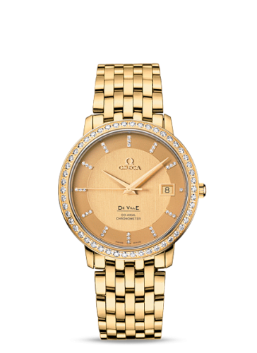Omega De Ville Prestige Co-Axial 36.5 Yellow Gold / Diamond / Bracelet 413.55.37.20.58.001
