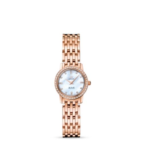 Omega De Ville Prestige Quartz 22 Red Gold Diamond / MOP Diamond / Bracelet 4135.75.00