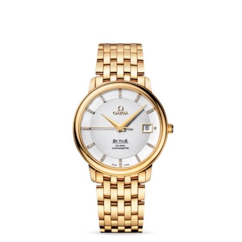 Omega De Ville Prestige Co-Axial 36.5 Yellow Gold / Silver-Diamond / Bracelet 4174.35.00