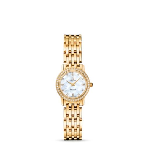 Omega De Ville Prestige Quartz 22 Yellow Gold Diamond / MOP Diamond / Bracelet 4175.76.00