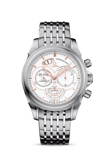 Omega De Ville Co-Axial 41 Chronoscope Stainless Steel / White / Bracelet / St. Moritz 422.10.41.50.04.001