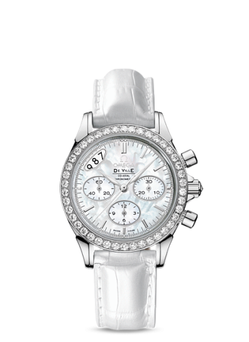 Omega De Ville Co-Axial 35 Chronograph Stainless Steel Diamond / MOP / Strap 422.18.35.50.05.002