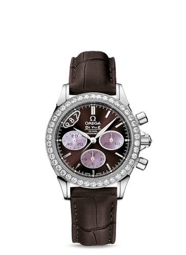 Omega De Ville Co-Axial 35 Chronograph Stainless Steel Diamond / Brown / Strap 422.18.35.50.13.001