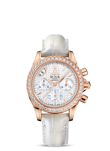 Omega De Ville Co-Axial 35 Chronograph Red Gold / Diamond / Silver 422.58.35.50.05.001