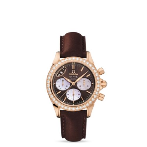 Omega De Ville Co-Axial 35 Chronograph Red Gold Diamond / Brown 422.58.35.50.13.001