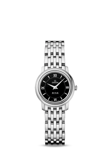 Omega De Ville Prestige Quartz 24.4 Stainless Steel / Black / Bracelet 424.10.24.60.01.001
