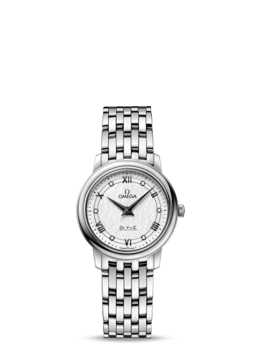 Omega De Ville Prestige Quartz 27.4 Stainless Steel / Vintage Silver Silk / Bracelet 424.10.27.60.52.002