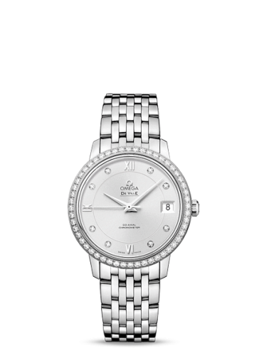 Omega De Ville Prestige Co-Axial 32.7 Stainless Steel / Diamond / Silver / Bracelet 424.15.33.20.52.001