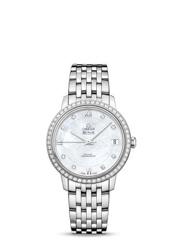 Omega De Ville Prestige Co-Axial 32.7 Stainless Steel / Diamond / MOP / Bracelet 424.15.33.20.55.001