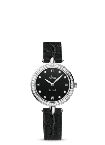 Omega De Ville Prestige Dewdrop Quartz 27.4 Stainless Steel / Black / Diamond 424.18.27.60.51.001