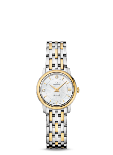 Omega De Ville Prestige Quartz Ladies 24.5 Stainless Steel / Yellow Gold / MOP / Bracelet 424.20.24.60.05.001