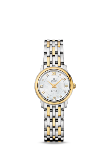 Omega De Ville Prestige Quartz 24.4 Stainless Steel / Yellow Gold / MOP / Bracelet 424.20.24.60.55.001