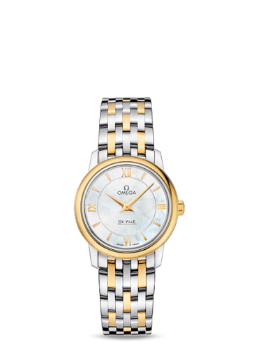 Omega De Ville Prestige Quartz 27.4 Stainless Stainless Steel / Yellow Gold / MOP / Bracelet 424.20.27.60.05.001