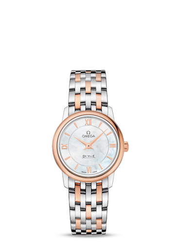 Omega De Ville Prestige Quartz 27.4 Stainless Steel / Red Gold / MOP / Bracelet 424.20.27.60.05.002