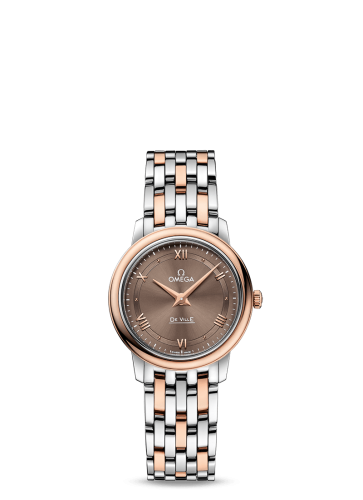 Omega De Ville Prestige Quartz 27.4 Stainless Steel / Red Gold / Vintage Brown / Bracelet 424.20.27.60.13.001