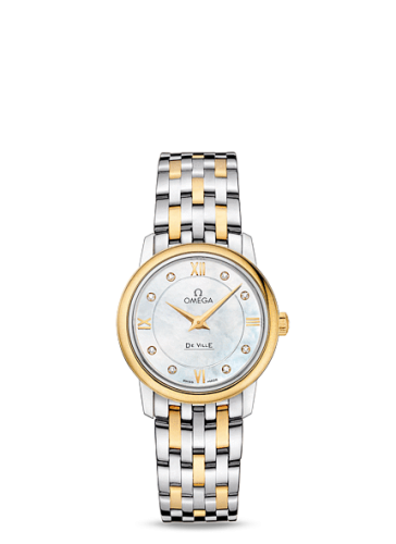 Omega De Ville Prestige Quartz 27.4 Stainless Steel / Yellow Gold / MOP / Bracelet 424.20.27.60.55.001