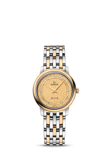 Omega De Ville Prestige Quartz 27.4 Stainless Steel / Yellow Gold / Vintage Champagne Silk / Bracelet 424.20.27.60.58.004