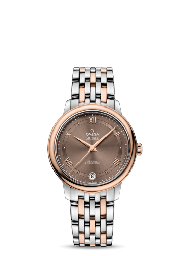 Omega De Ville Prestige Co-Axial 32.7 Stainless Steel / Red Gold / Brown / Bracelet 424.20.33.20.13.001