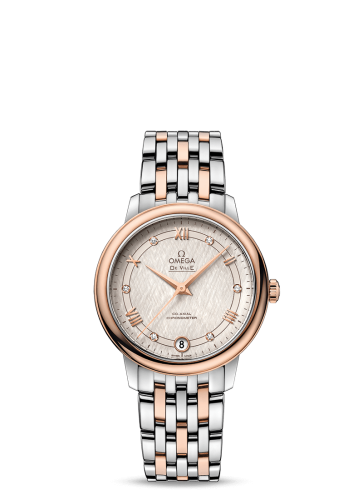 Omega De Ville Prestige Co-Axial 32.7 Stainless Steel / Red Gold / Vintage Silver Silk / Bracelet 424.20.33.20.52.003
