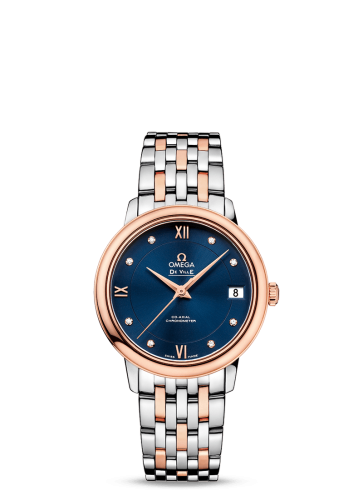 Omega De Ville Prestige Co-Axial 32.7 Stainless Steel / Red Gold / Blue / Bracelet 424.20.33.20.53.001