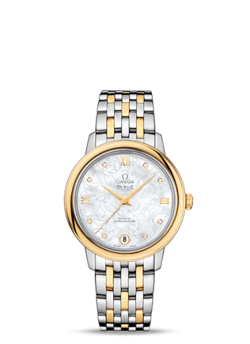 Omega De Ville Prestige Co-Axial 32.7 Stainless Steel / Yellow Gold / MOP Butterfly / Bracelet 424.20.33.20.55.002