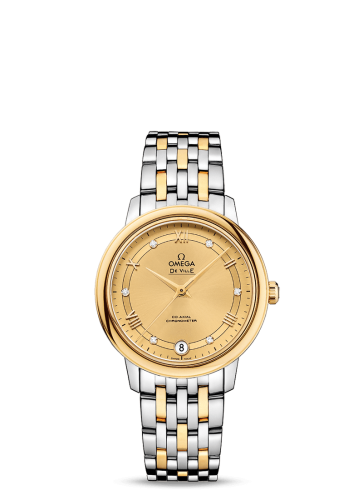 Omega De Ville Prestige Co-Axial 32.7 Stainless Steel / Yellow Gold / Vintage Champagne / Bracelet 424.20.33.20.58.002