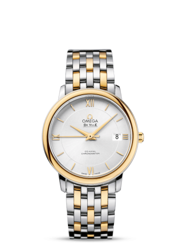 Omega De Ville Prestige Co-Axial 36.8 Stainless Steel / Yellow Gold / Silver / Bracelet 424.20.37.20.02.001