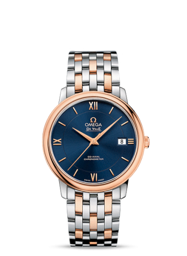 Omega De Ville Prestige Co-Axial 36.8 Stainless Steel / Red Gold / Blue / Bracelet 424.20.37.20.03.002