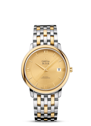 Omega De Ville Prestige Co-Axial 36.8 Stainless Steel / Yellow Gold / Champagne / Bracelet 424.20.37.20.08.001