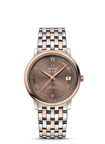 Omega De Ville Prestige Co-Axial 36.8 Stainless Steel / Red Gold / Vintage Brown / Bracelet 424.20.37.20.13.001