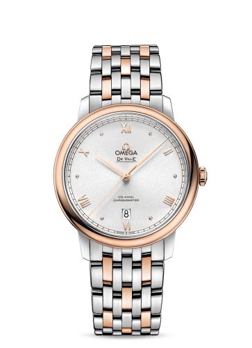 Omega De Ville Prestige Co-Axial 39.5 Stainless Steel / Red Gold / Silver Sunburst / Bracelet 424.20.40.20.02.007