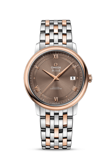 Omega De Ville Prestige Co-Axial 39.5 Stainless Steel / Red Gold / Vintage Brown / Bracelet 424.20.40.20.13.001