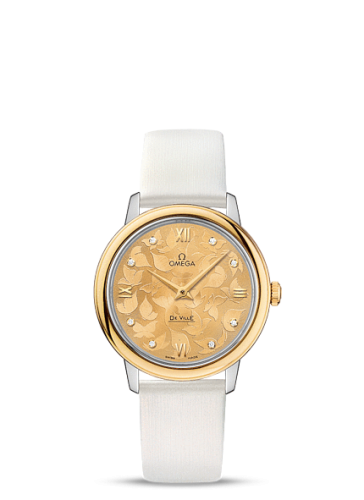Omega De Ville Prestige Quartz 32.7 Stainless Steel / Yellow Gold / Champagne Butterfly 424.22.33.60.58.001