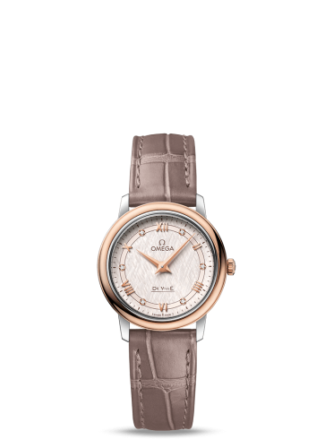 Omega De Ville Prestige Quartz 27.4 Stainless Steel / Red Gold / Vintage Silver Silk 424.23.27.60.52.001