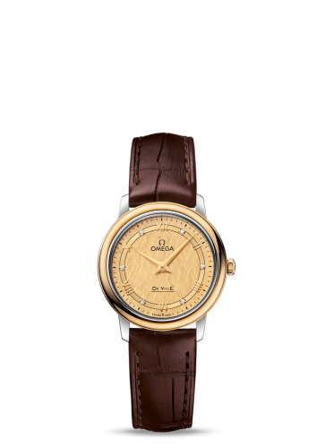Omega De Ville Prestige Quartz 27.4 Stainless Steel / Yellow Gold / Vintage Champagne Silk 424.23.27.60.58.001