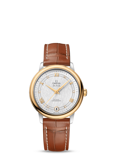 Omega De Ville Prestige Co-Axial 32.7 Stainless Steel / Yellow Gold / Vintage Silver Silk 424.23.33.20.52.001