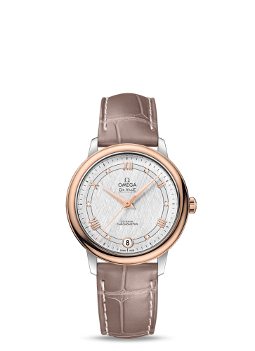 Omega De Ville Prestige Co-Axial 32.7 Stainless Steel / Red Gold / Vintage Silver Silk 424.23.33.20.52.002
