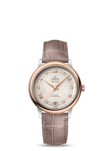 Omega De Ville Prestige Co-Axial 32.7 Stainless Steel / Red Gold / Vintage Silver Silk 424.23.33.20.52.003
