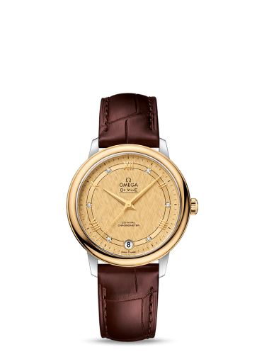 Omega De Ville Prestige Co-Axial 32.7 Stainless Steel / Yellow Gold / Vintage Champagne Silk 424.23.33.20.58.001