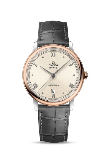 Omega De Ville Prestige Co-Axial 39.5 Stainless Steel / Red Gold / Pink Linen 424.23.40.20.09.001