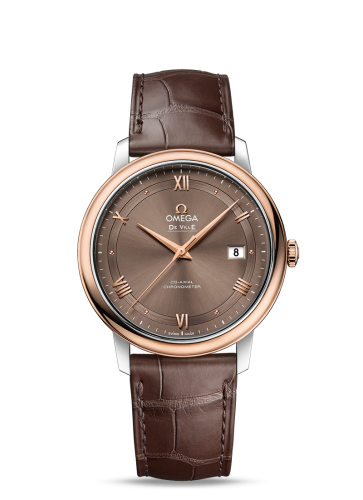 Omega De Ville Prestige Co-Axial 39.5 Stainless Steel / Red Gold / Vintage Brown 424.23.40.20.13.001