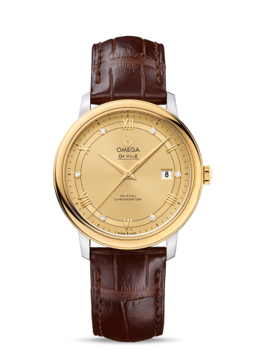 Omega De Ville Prestige Co-Axial 39.5 Stainless Steel / Yellow Gold / Vintage Champagne 424.23.40.20.58.001