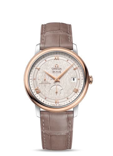Omega De Ville Prestige Co-Axial 39.5 Power Reserve Stainless Steel / Red Gold / Vintage Silver Silk 424.23.40.21.02.001