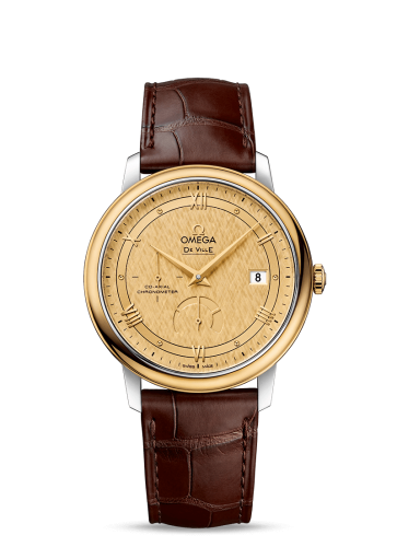 Omega De Ville Prestige Co-Axial 39.5 Power Reserve Stainless Steel / Yellow Gold / Vintage Champagne Silk 424.23.40.21.08.001