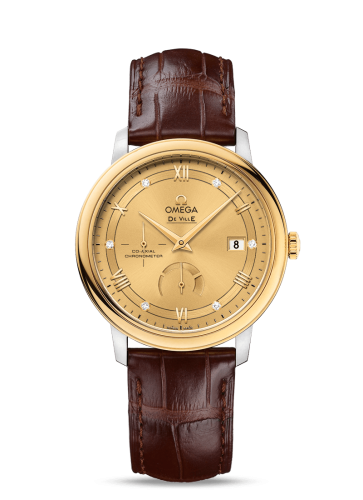 Omega De Ville Prestige Co-Axial 39.5 Power Reserve Stainless Steel / Yellow Gold / Vintage Champagne 424.23.40.21.58.001