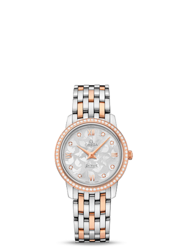 Omega De Ville Prestige Quartz 27.4 Stainless Steel / Red Gold / MOP Butterfly / Bracelet 424.25.27.60.52.001