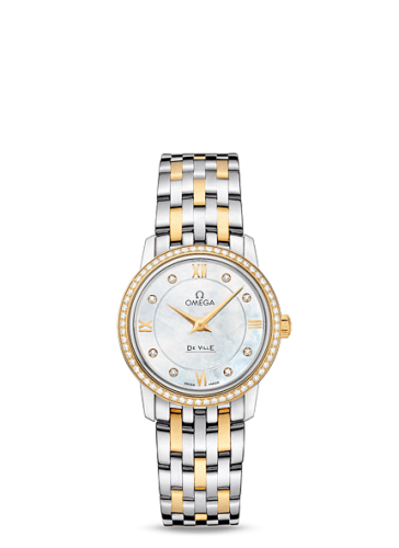Omega De Ville Prestige Quartz 27.4 Stainless Steel / Yellow Gold / Diamond / Diamond MOP 424.25.27.60.55.001