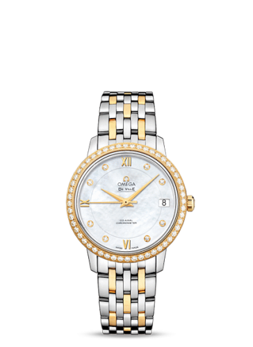 Omega De Ville Prestige Co-Axial 32.7 Stainless Steel / Yellow Gold / Diamond / MOP / Bracelet 424.25.33.20.55.001