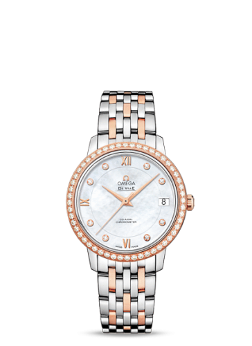 Omega De Ville Prestige Co-Axial 32.7 Stainless Steel / Red Gold / Diamond / MOP / Bracelet 424.25.33.20.55.002